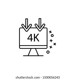 4k monitor streaming icon. Element of quit smoking icon