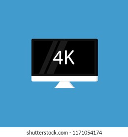 4K monitor. Vector icon