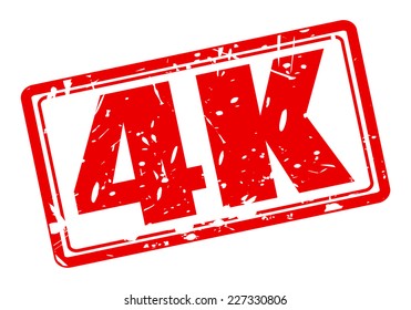 4K red stamp text on white