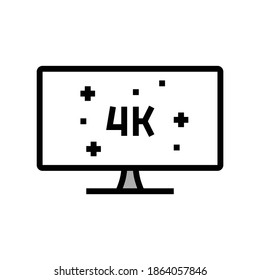 4k resolution computer display color icon vector. 4k resolution computer display sign. isolated symbol illustration