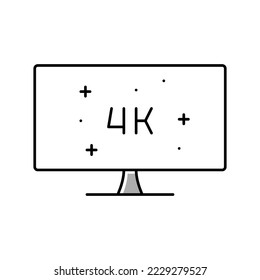 4k resolution computer display color icon vector. 4k resolution computer display sign. isolated symbol illustration