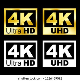Royalty-free 4k Ultra Hd icon. Vector 4K UHD TV symbol of High ...