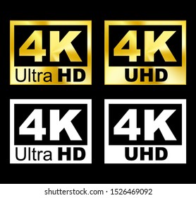 4K resolution icon. Graphic template. Vector
