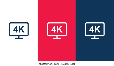Icono de resolución de 4K para web y móvil