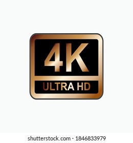 Ilustración de resolución 4K. Símbolo de la tecnología de pantalla - Plantilla de logotipo vectorial.