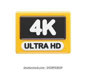 4k resolution text icon 3d illustration rendering