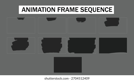 4K Rough textura desenhado à mão bloco Wipe FX Animação. Sequência de Transição de Traço de Pincel Grosso. Efeito de explosão de limpeza de vetor 2D irregular e retângulo texturizado estridente revelam para o projeto de movimento.
