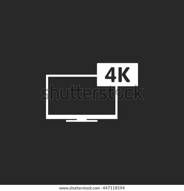 4k Screen Resolution Smart Tv Sign Stock Vector Royalty Free 447118594