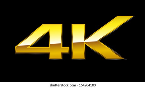 4K Sign (Gold) | EPS10 Vector