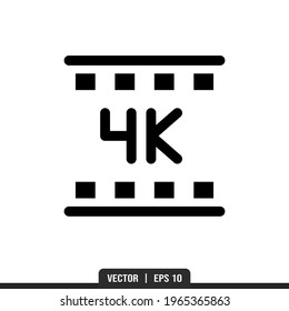 4k Silhouette icon vector, illustration logo template in trendy style. Suitable for many purposes.