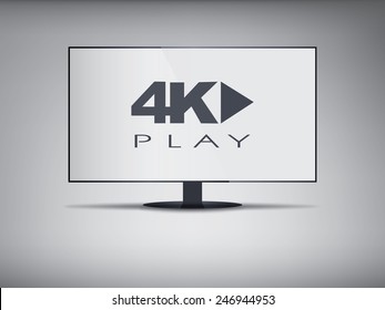 4k smart TV screen with ultra hd resolution. Eps10 vector illustration.