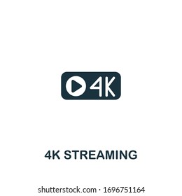 4K Streaming Icon From Streaming Collection. Simple Line 4K Streaming Icon For Templates, Web Design And Infographics