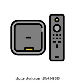 4k Streaming Player Color Icon Vector. 4k Streaming Player Sign. Isolated Symbol Illustration