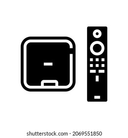 4k Streaming Player Glyph Icon Vector. 4k Streaming Player Sign. Isolated Contour Symbol Black Illustration