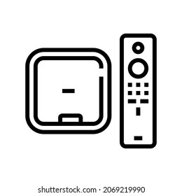 4k Streaming Player Line Icon Vector. 4k Streaming Player Sign. Isolated Contour Symbol Black Illustration