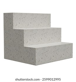 4K Terrazzo Minimalist Three-Step Display Podium 3D
