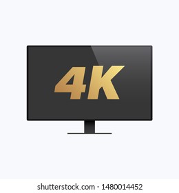 4K TV Color Vector Icon