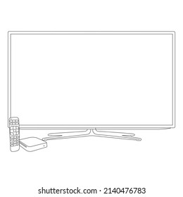 4K TV flat screen LCD or led, plasma, realistic illustration, White blank monitor mockup. wide flat screen monitor mockup