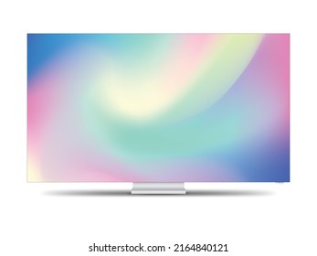 4K TV Flat Screen Lcd Or Oled, Plasma, Realistic Illustration, Blank Monitor Mockup. Wide Flatscreen Monitor Mockup