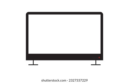 4K TV flat screen lcd or oled, plasma, realistic illustration, White blank monitor mockup. wide flatscreen monitor hanging on the wall