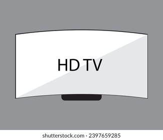 4K TV flat screen lcd or oled, plasma, realistic illustration, White blank monitor mockup. wide flatscreen monitor hanging on the wall