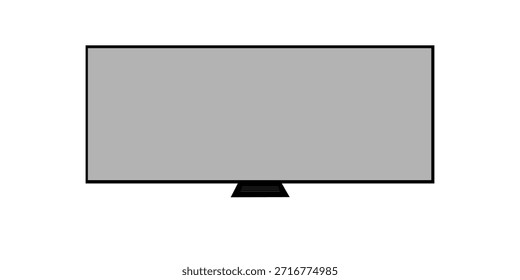 TV 4K lcd tela plana ou oled, plasma, ilustração realista, Branco em branco mockup monitor. monitor tela plana larga pendurado na parede. vetor moderno.