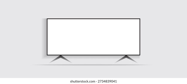4K TV pantalla plana lcd u oled, plasma, ilustración realista, maqueta de monitor en blanco blanco. monitor de pantalla plana ancha colgando en la pared