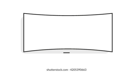 4K TV flat screen lcd or oled, plasma, realistic illustration, White blank monitor mockup. wide flatscreen monitor hanging on the wall