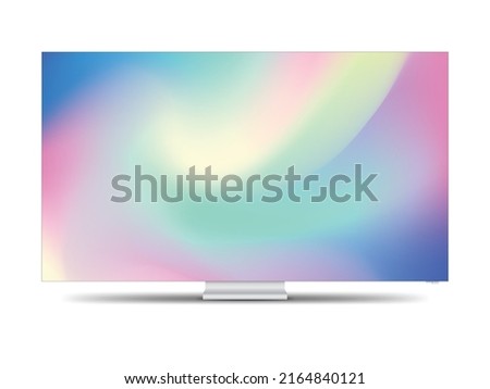 4K TV flat screen lcd or oled, plasma, realistic illustration, blank monitor mockup. wide flatscreen monitor mockup