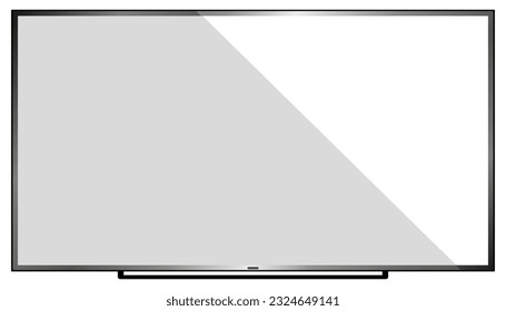 4K TV Flat Screen lcd,Oled,Plasma, Realistic 3D Model White Blank Monitor Display Mockup,Empty Television Template Wide flatscreen Monitor hanging on the wall,Design element for Catalog,Web Site	
