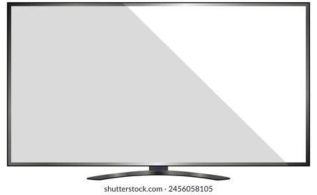 4K TV Flat Screen lcd,Oled,Plasma, Realistic 3D Model White Blank Monitor Display Mockup,Empty Television Template Wide flatscreen Monitor hanging on the wall,Design element for Catalog,Web Site	
