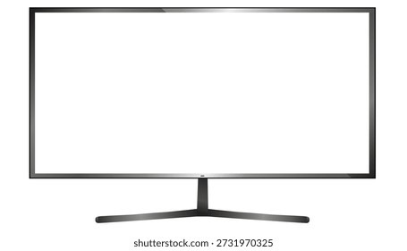4K TV Flat Screen lcd,Oled,Plasma, Realistic 3D Model White Blank Monitor Display Mockup,Empty Television Template Wide flatscreen Monitor hanging on the wall,Design element for Catalog,Web Site	