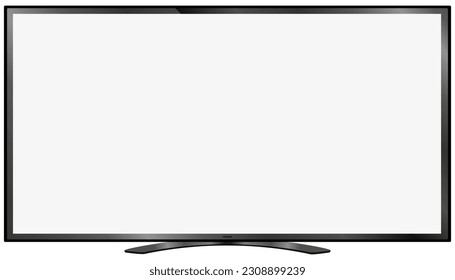 Pantalla plana 4K TV Lcd, Oled,Plasma,Vector Realista 3D Modelo Blanco Blanco Monitor Pantalla Mockup,Plantilla de televisión vacía Monitor de pantalla plana grande colgado en la pared,Elemento de diseño para catálogo,Sitio web