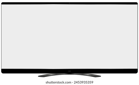 4K TV Flat Screen lcd,Oled,Plasma,Vector Realistic 3D Model White Blank Monitor Display Mockup,Empty Television Template Wide flatscreen Monitor hanging on the wall,Design element for Catalog,Web Site