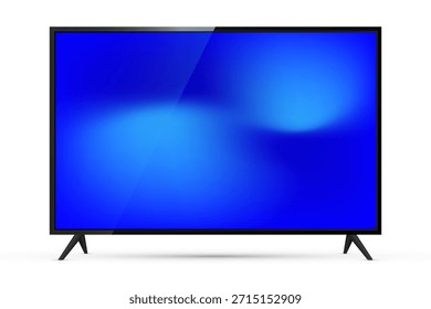 4K TV flat screen realistic. TV flat screen lcd, plasma, tv mock up. Vector illustration.