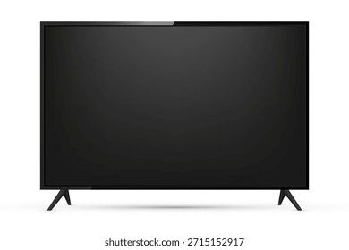 4K TV flat screen realistic. TV flat screen lcd, plasma, tv mock up. Vector illustration.