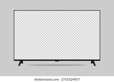 4K TV flat screen realistic illustration, White blank monitor mockup. wide flatscreen monitor