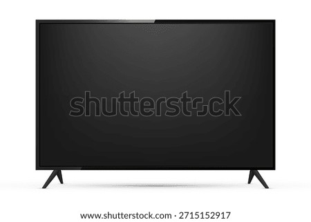 4K TV flat screen realistic. TV flat screen lcd, plasma, tv mock up. Vector illustration.