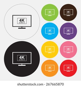 4K tv icon - Vector