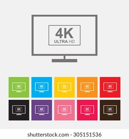 4K Tv Icon - Vector