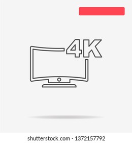 4k tv icon. Vector concept illustration for design.