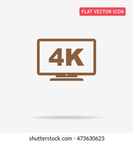 4k tv icon. Vector concept illustration for design.