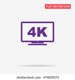 4k tv icon. Vector concept illustration for design.