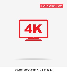 4k tv icon. Vector concept illustration for design.