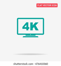 4k tv icon. Vector concept illustration for design.