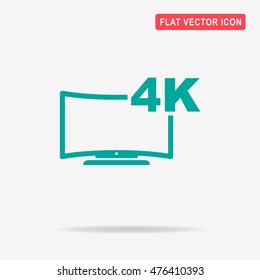 4k tv icon. Vector concept illustration for design.