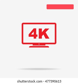 4k tv icon. Vector concept illustration for design.