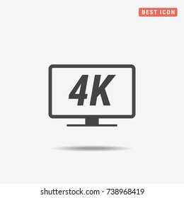 4k tv icon. Vector concept illustration for design.