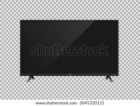 4k tv screen. Device screen mockup. LCD or LED tv screen. Vector illustration. Eps 10.
