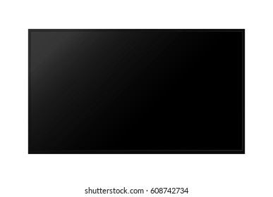 4k tv screen isolated on white . Realistic high quality television screen 